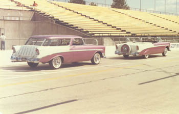 1956 Chevrolet Nomad and Belair convertible Indy 500 motor speedway Hoosier auto show 1982